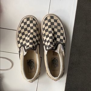 worn in checkered vans